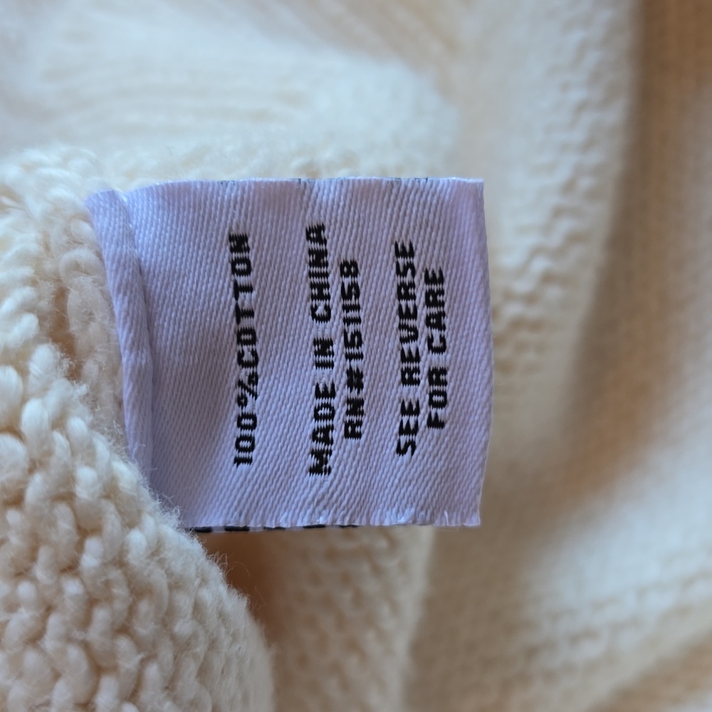 525 America Puff Sleeve Cropped Sweater, Cream, EUC, Women's S - Picture 11 of 12